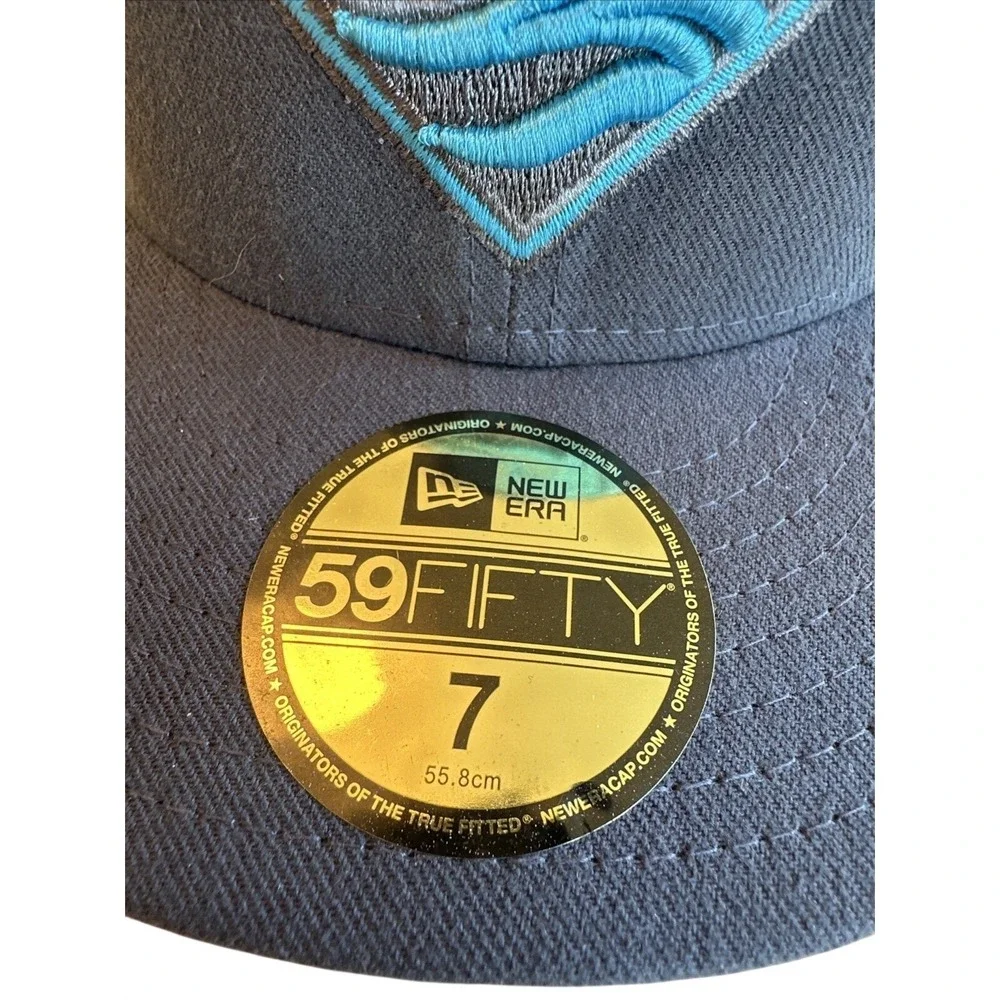 New Era‎ 59Fifty San Diego Padres Fitted Hat Size 7 Gray Blue Baseball Friar